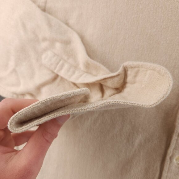 Paul & Shark Flannel Italy Cotton Herringbone Button-Down 16 Heavyweight Beige - Picture 4 of 16